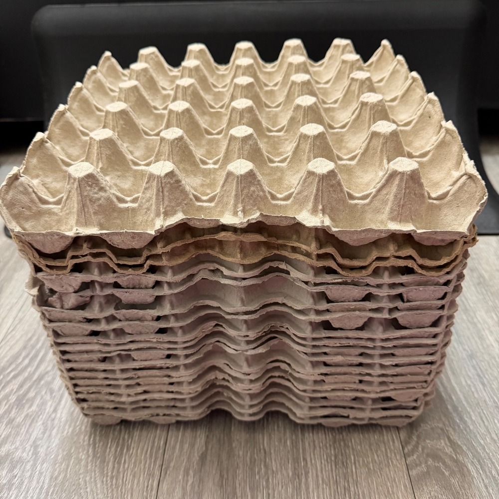 18 Pack Pulp Egg Trays 30 Count Flats Natural Fiber Stackable Storage Crafting